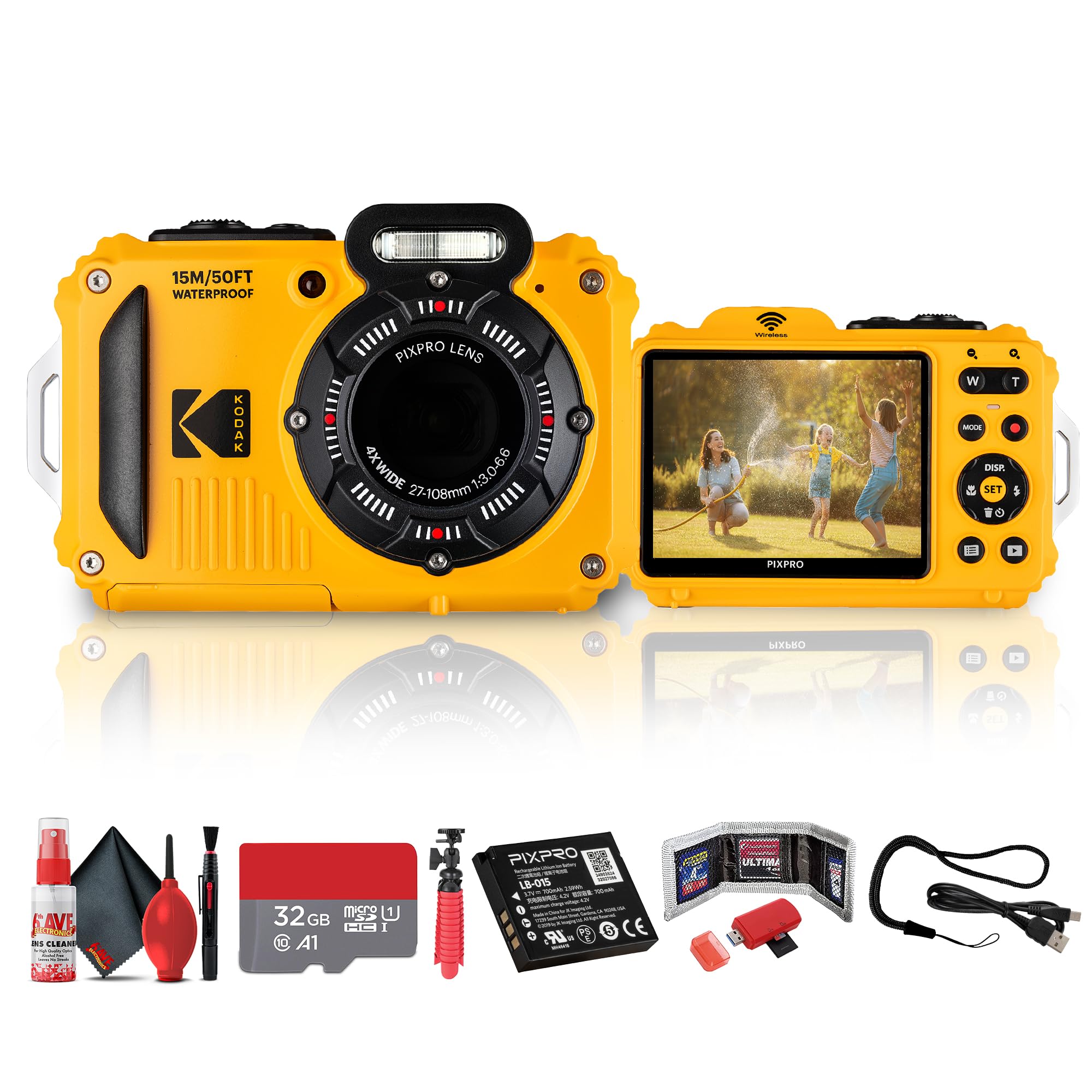 Kodak PIXPRO WPZ2 防水デジタルカメラ イエロー 動作確認済み PIXPRO デジカメ コダック 防水 コンパクト デジタルカメラ Kodak WPZ2