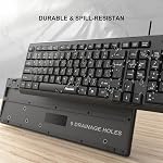 Wired Computer Keyboard, Full Size USB Quiet Keyboard with Number Pad,Slim Compact Soft Basic Laptop Keyboard for Windows PC Office Desktop (Black)