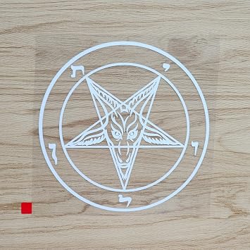 Pentagram Baphomet Devil Satanic Goat Decal Vinyl Sticker - White 15.2cm - No Background for Car Boat Laptop Cup
