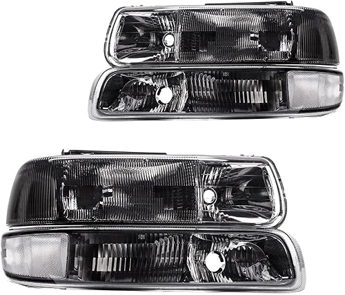 KAC Conjunto de faros delanteros resistente al agua, compatible con Silverado 1500 2500 2000-2006 Suburban 1500 2500 Tahoe 2001-2002 Silverado