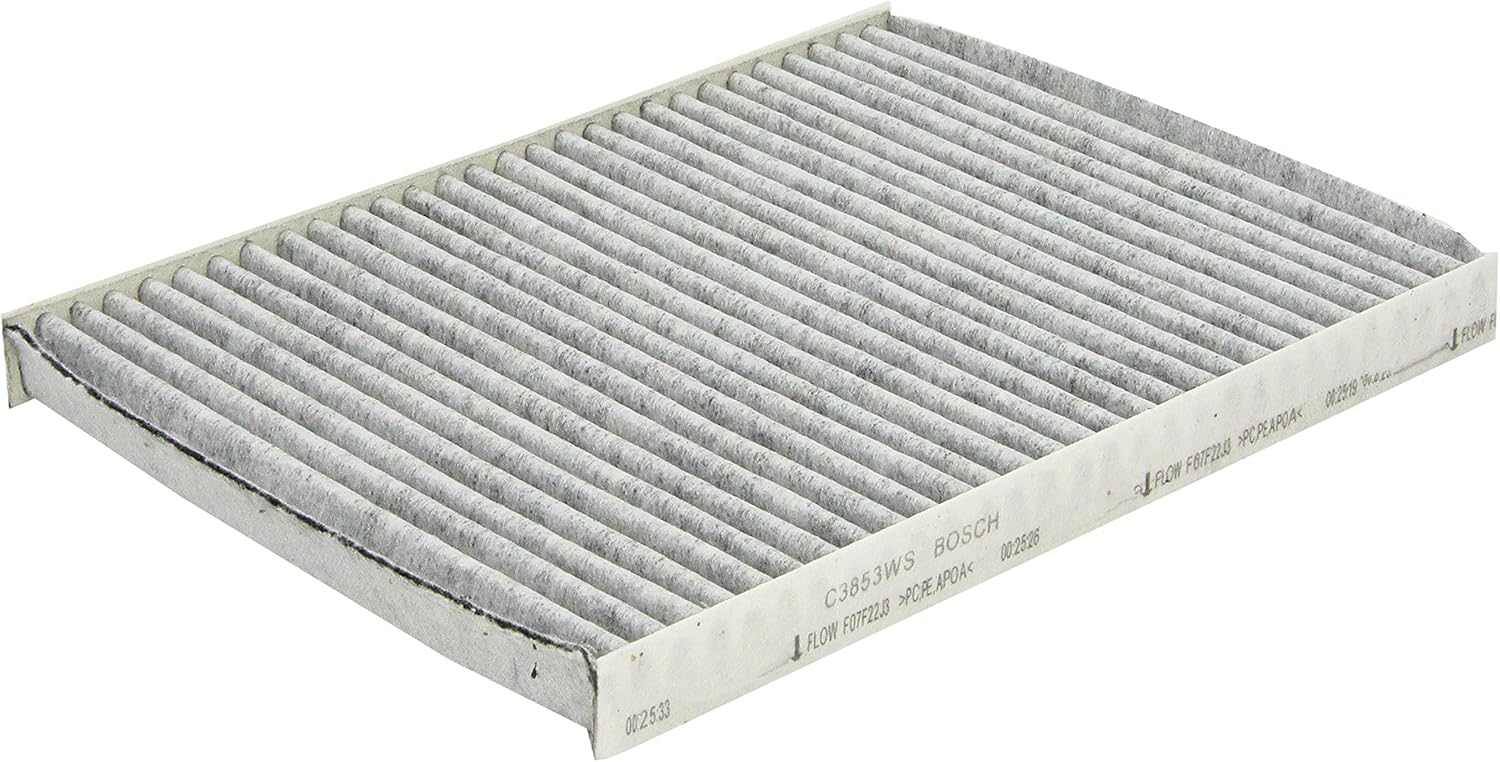 BOSCH C3853WS Activated Charcoal Workshop Cabin Air Filter - Compatible with Select Audi TT, TT Quattro; Volkswagen Beetle, Cabrio, Golf, Golf City, Jetta, Passat, R32