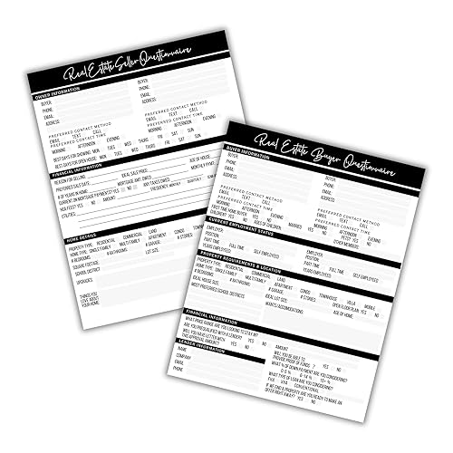Real Estate Buyer & Seller Questionnaire Agent Form | 50