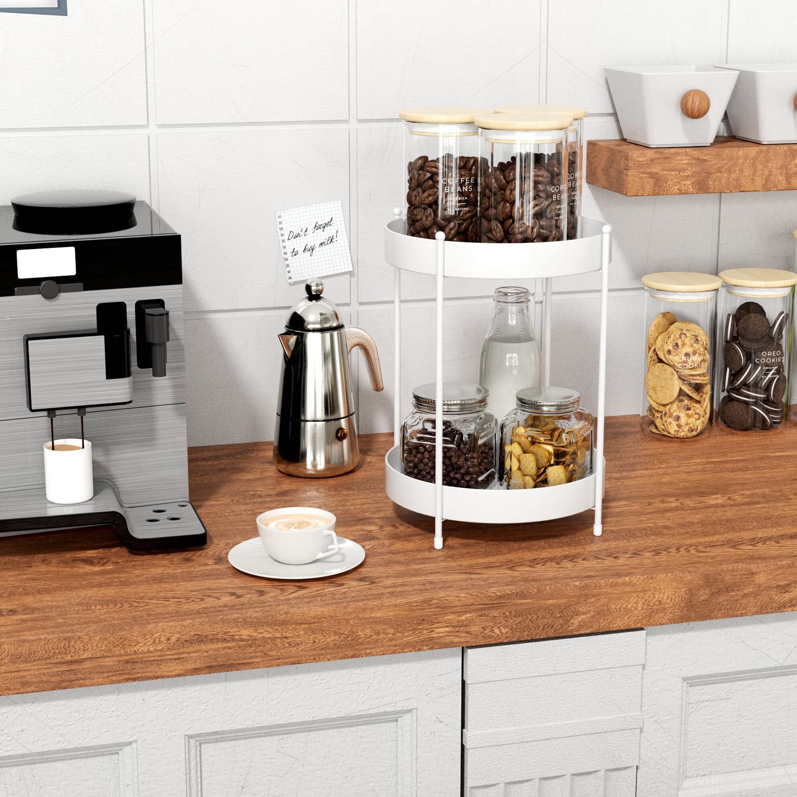 EKNITEY Mensola portaoggetti da bagno, a 2 ripiani, in metallo, per trucchi, profumi, lavandino, camera da letto, soggiorno, cucina, ufficio