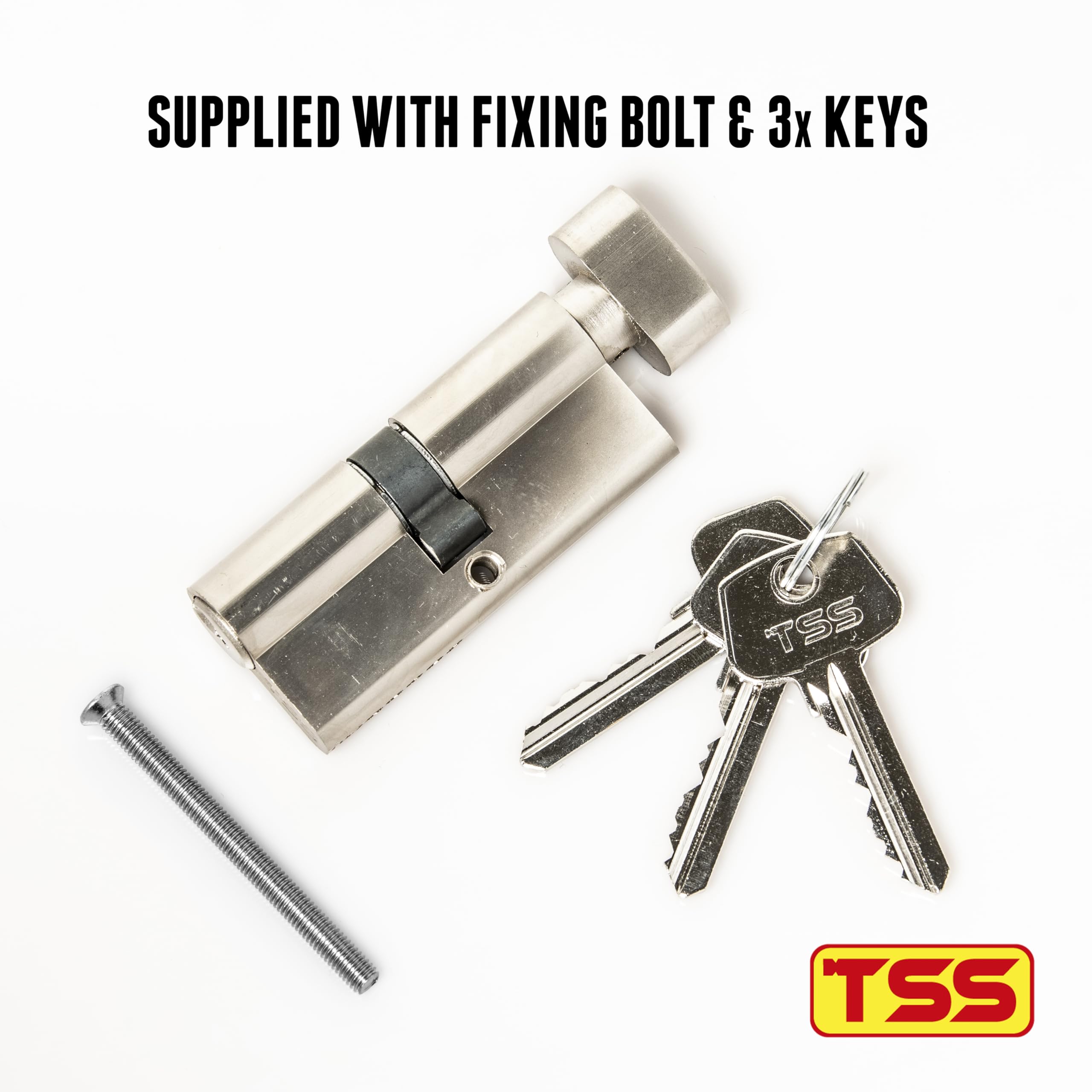 TSS Satin Chrome Thumb Turn Euro Cylinder Lock - Image 3