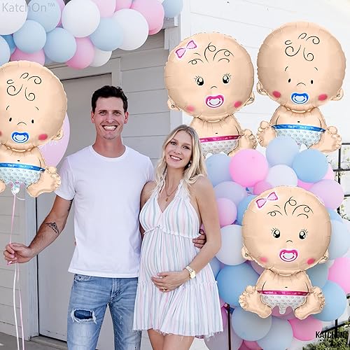 Miniatura 7 de KatchOn, Globo de revelación de género – Paquete de 4 globos de 29 pulgadas | Globos para bebé niña bebé niño para decoración de revelación de