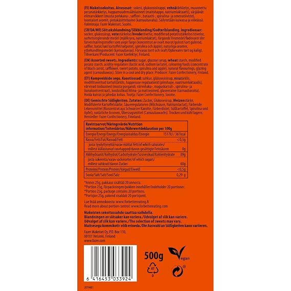 Fazer Tutti Frutti Original natural colours Gummy 1 Pack of 350g