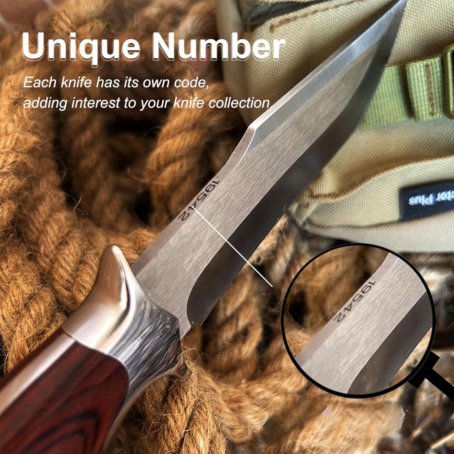 Hunting Knife with Sheath 10.43 Inch Bowie Knife for Camping & Survival, M390 Fixed Blade 63 HRC Hardness Clip Point for Hunters, Outdoorsmen and Bushcraft