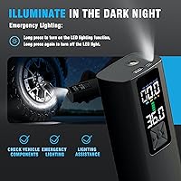 Vista 7 de Inflador de neumáticos, compresor de aire portátil, bomba de aire automática para neumáticos de automóvil, accesorios de automóvil con manómetro