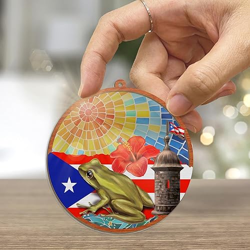 Miniatura 6 de FLAGWIX Decoración para el hogar de Puerto Rico, adornos de Navidad, regalos de Puerto Rico para hombres, mujeres, puertorriqueños, ideas de regalo