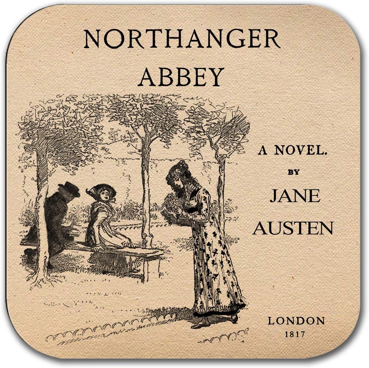 6 Coasters with Complete Novels of Jane Austen Six Coffee Mug Coasters with Complete Novels of Jane Austen's Book Designs. (Aged Paper) - Image 7
