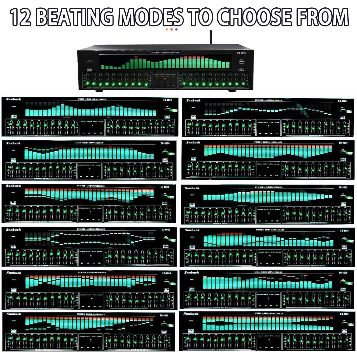 Equalizzatore grafico a 31 bande con Bluetooth 5.4, processore audio digitale con ingressi ottici/coassiali per sistemi stereo domestici, monitoraggio da palco e applicazioni in studio