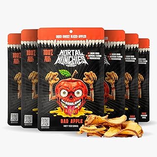 Apple Dried Fruit (6 Pack, 1 Oz) Real Fruit Snack, Sweet and Chewy, Rich in Vitamin C, Fat-Free On-the-Go Snacks, Healthy Snack for Adults, Non-GMO, No Added Sugar