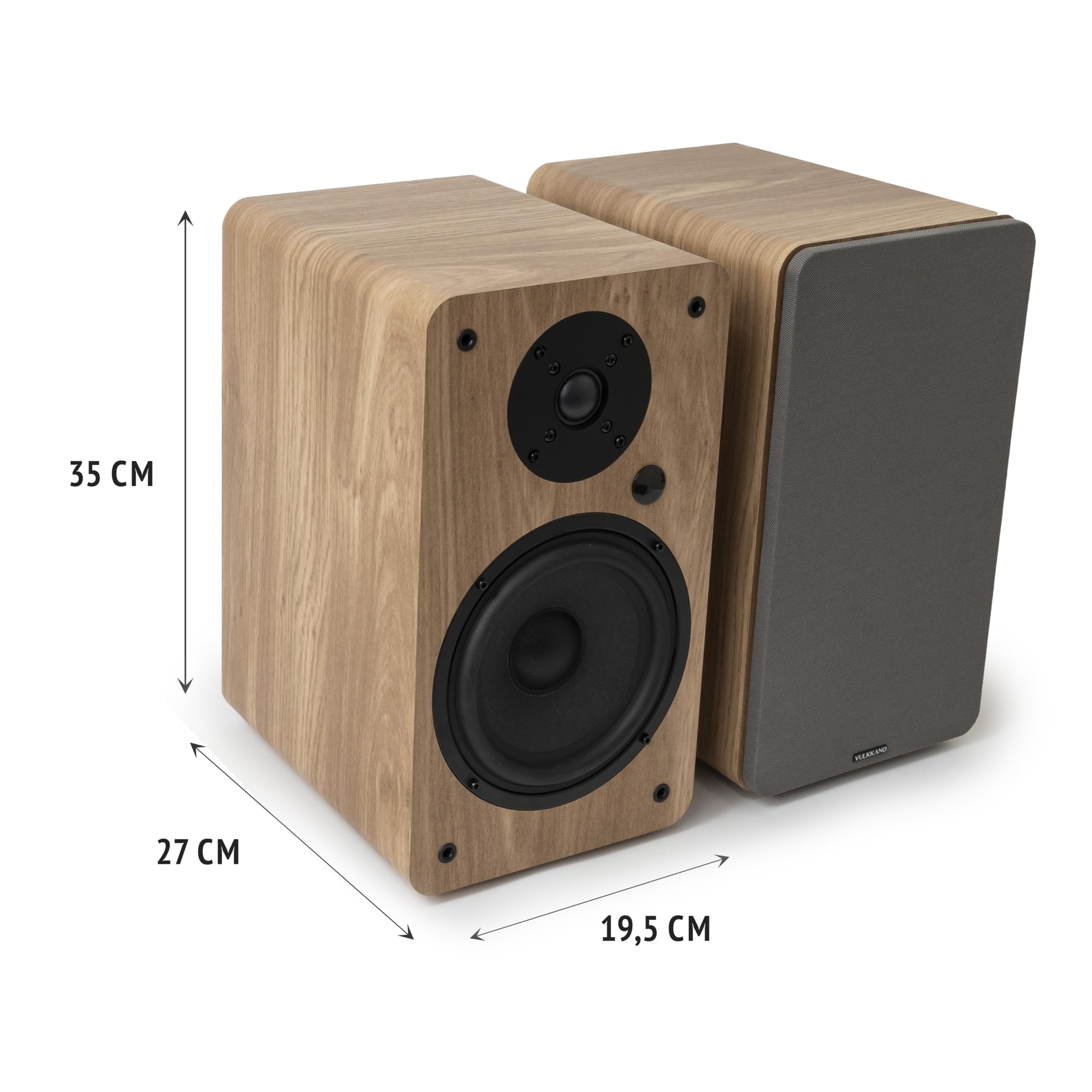 VULKKANO A6 ARC Altavoces Autoamplificados con Woofer de 6.5", Bluetooth 5.0, HDMI ARC, Optica, RCA, USB, con Salida Subwoofer, Monitores de Estudio HiFi con Diseño Elegante, Color Marron