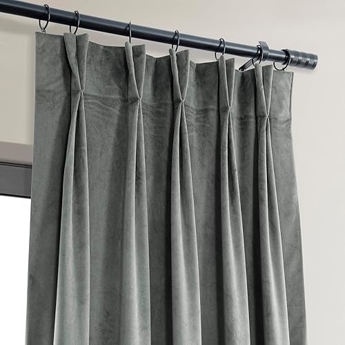 Miniatura 6 de Half Price Drapes Signature- Cortina de terciopelo plisada opaca
