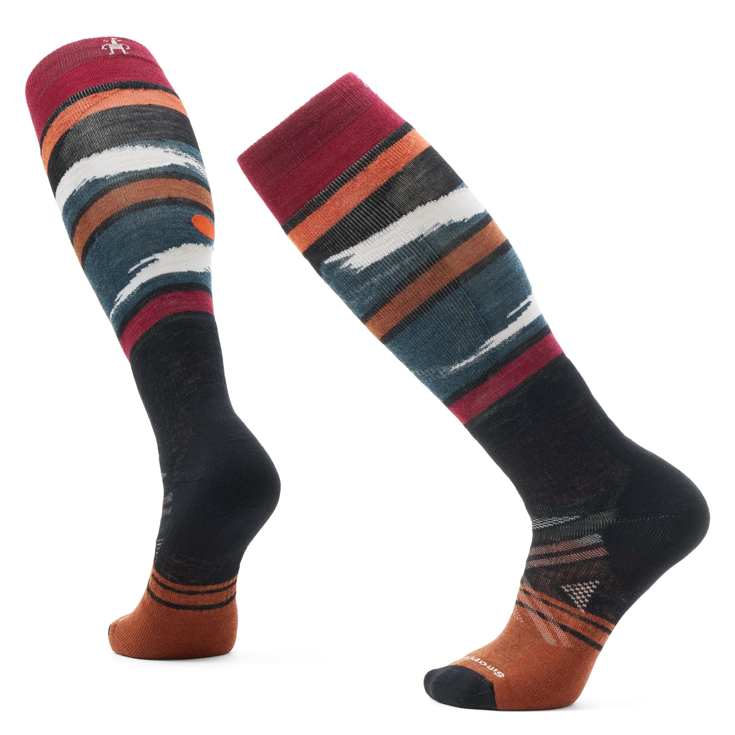 Smartwool Mens Ski Full Cushion Midnight Ski Pattern Over The Calf Socks Black Large