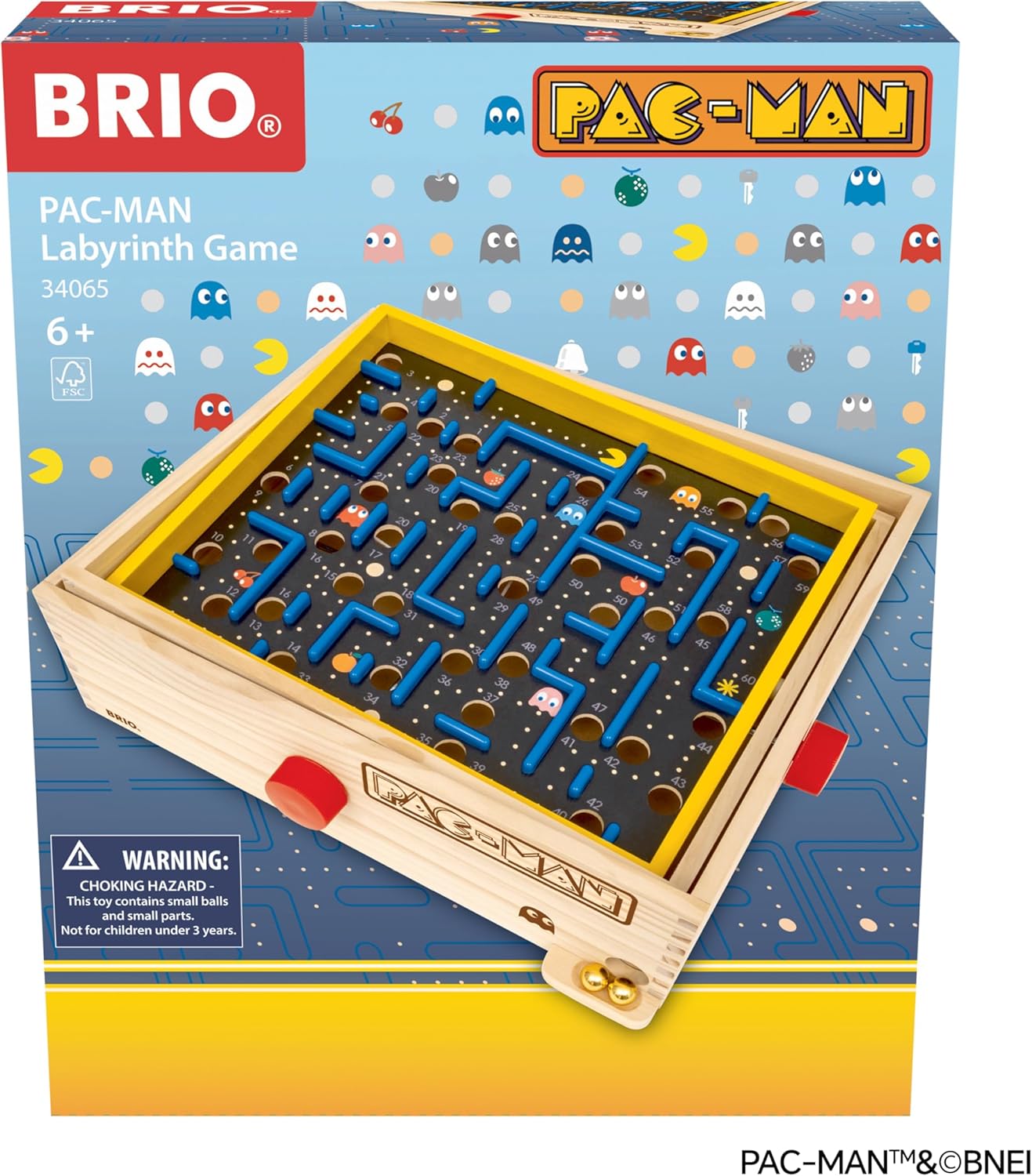 BRIO – 34065 PAC-Man Labyrinth Game | Classic Wooden Games for Kids Aged 6 Years Up