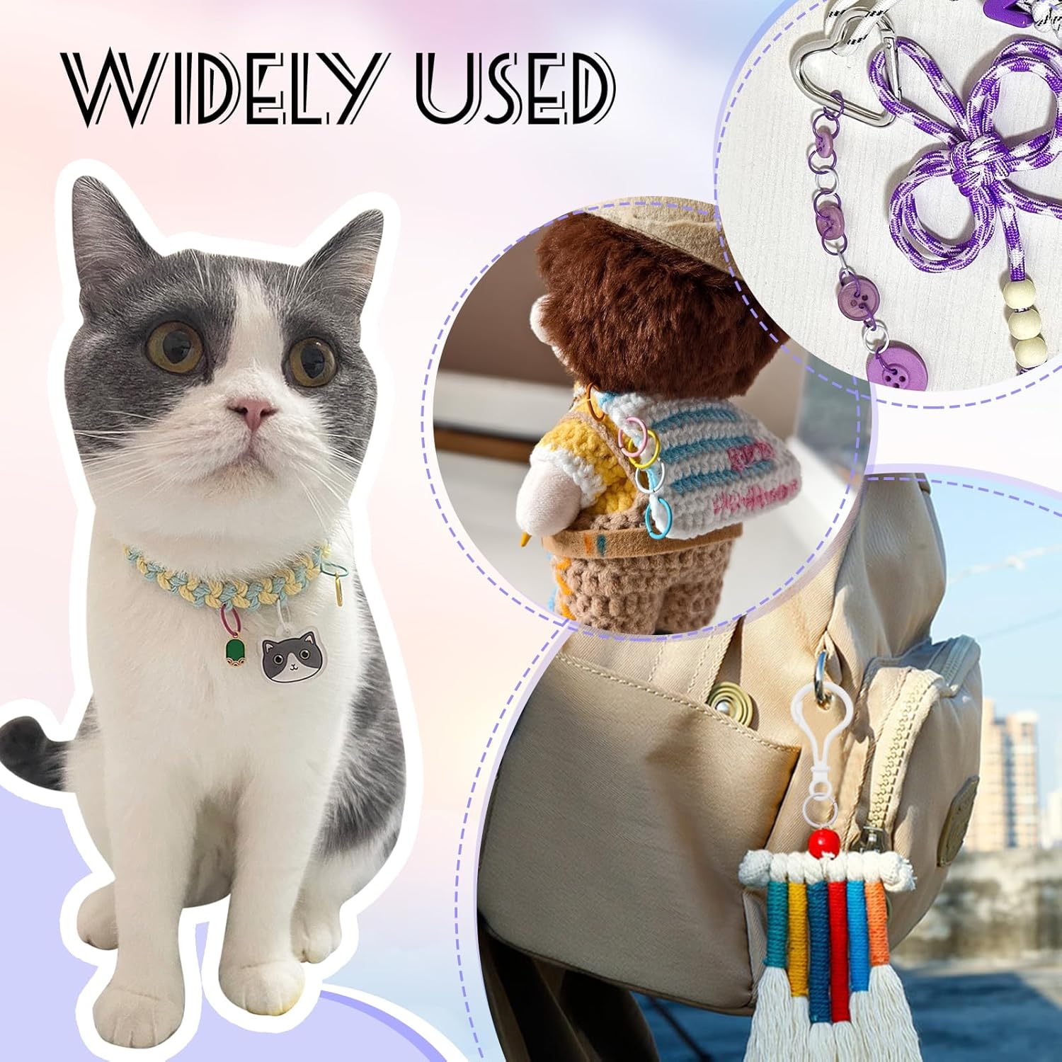 TOAOB 300pcs Colored Jump Rings Mixed Size 8mm 10mm 12mm Open Jump Rings Connectors for Keychains Earrings Necklace Jewelry Making - Image 6