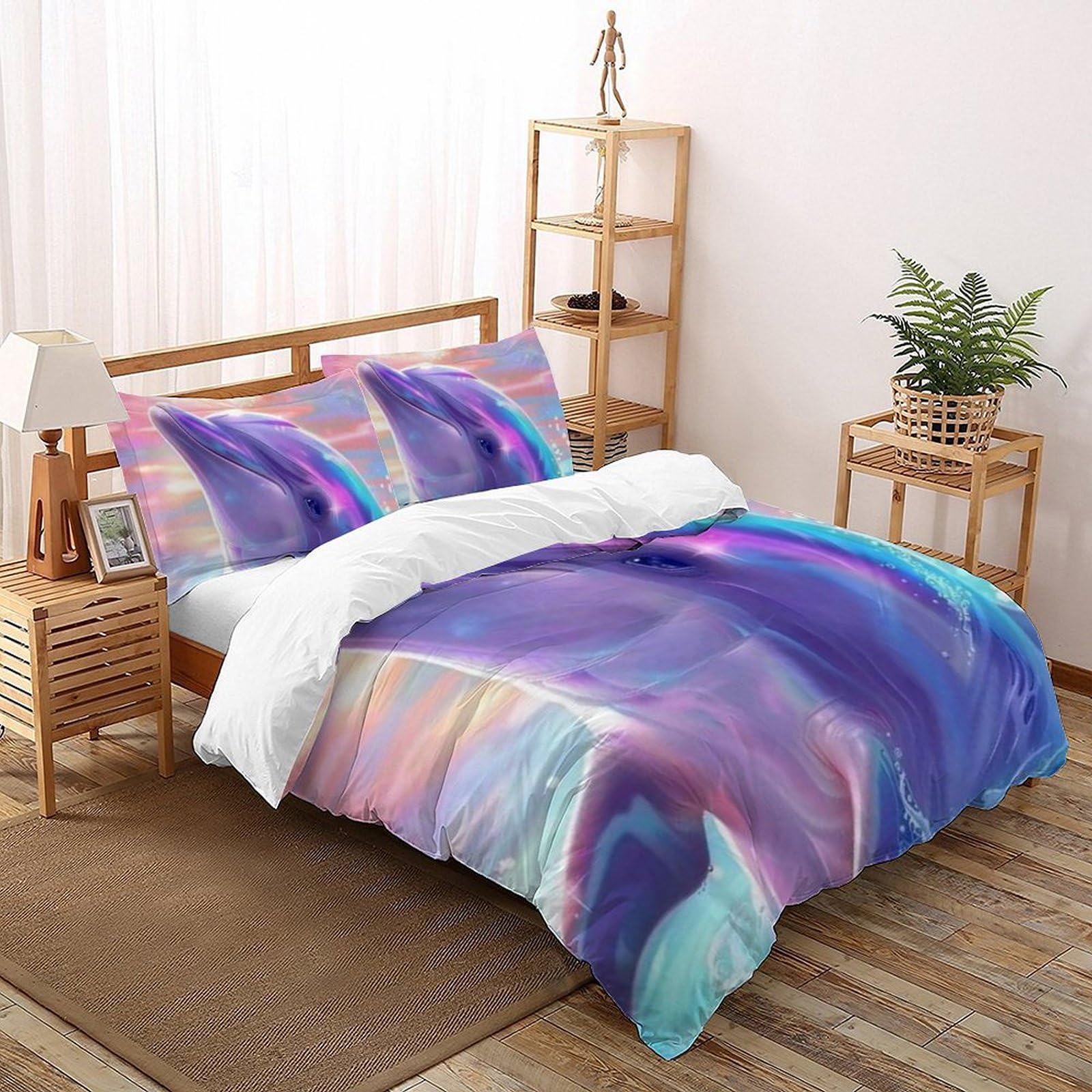 Parure de lit dauphin 3D en pur coton douceur absolue Super King