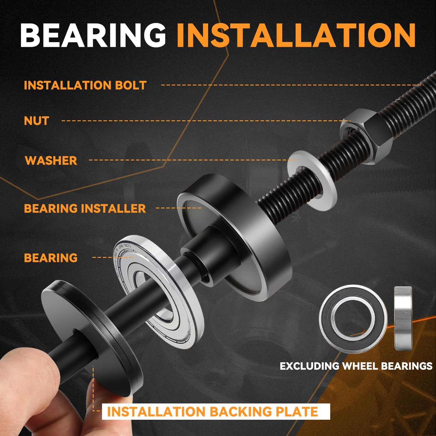 Auto Dynasty Motorcycles Wheel Bearing Puller Tools Set 0.75" 1" 25mm Bearings Compatible with Sportster Twin Cam Vrsc and Most Harley-Davidson Motorcycles 2001-2020, 17 Pcs, Blue/Black