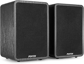 Fenton SHFB65 HiFi Bookshelf Speakers - 200W 6.5-Inch Stereo Speakers, Home Speakers, Wooden Finish, Bookshelf Speakers (Pair), Powerful Sound, Ideal for Home Audio Systems and Music Lovers