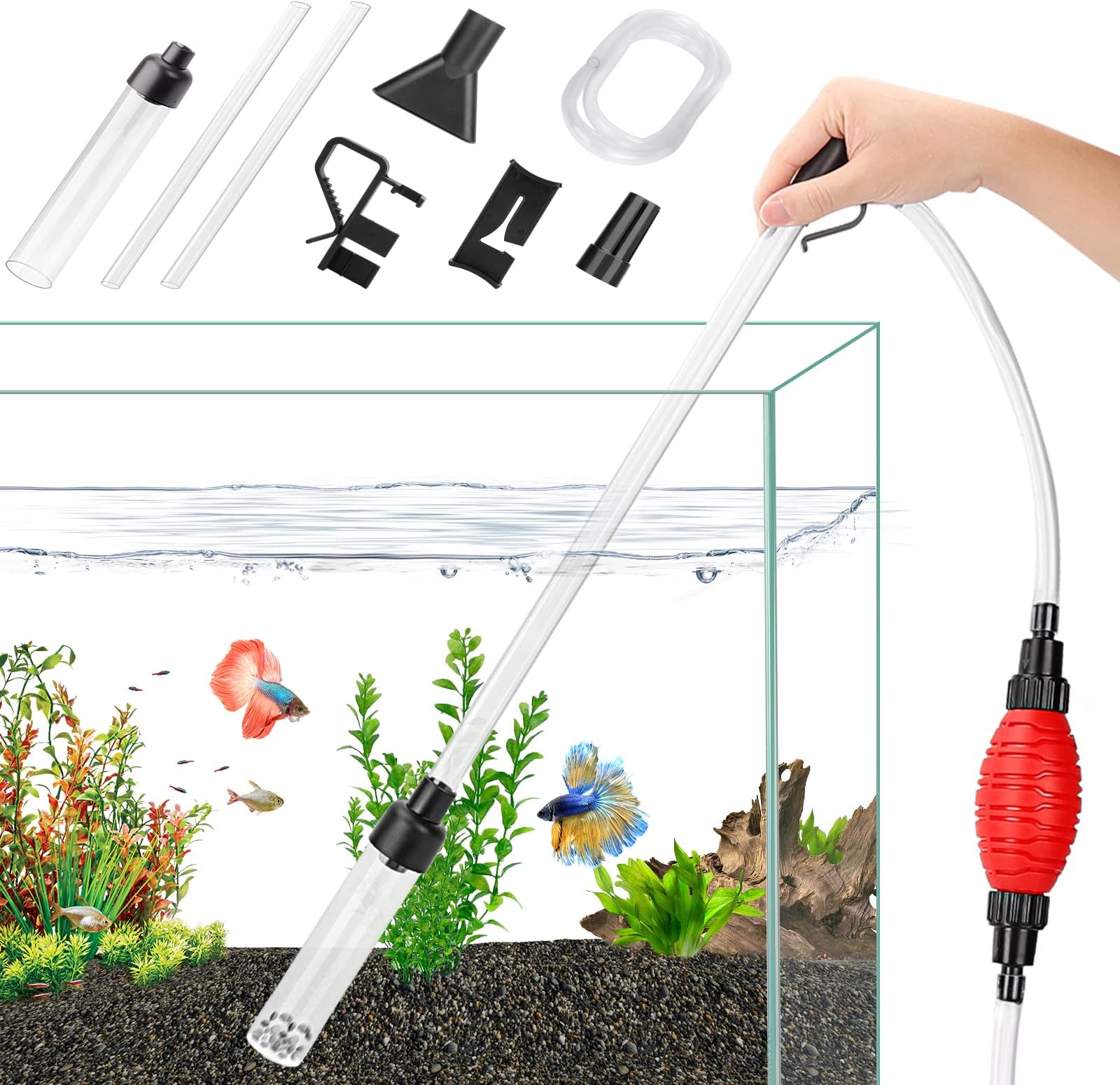 QZQ Aquarium Gravel Cleaner [2024 Edition] Vacuum Fish