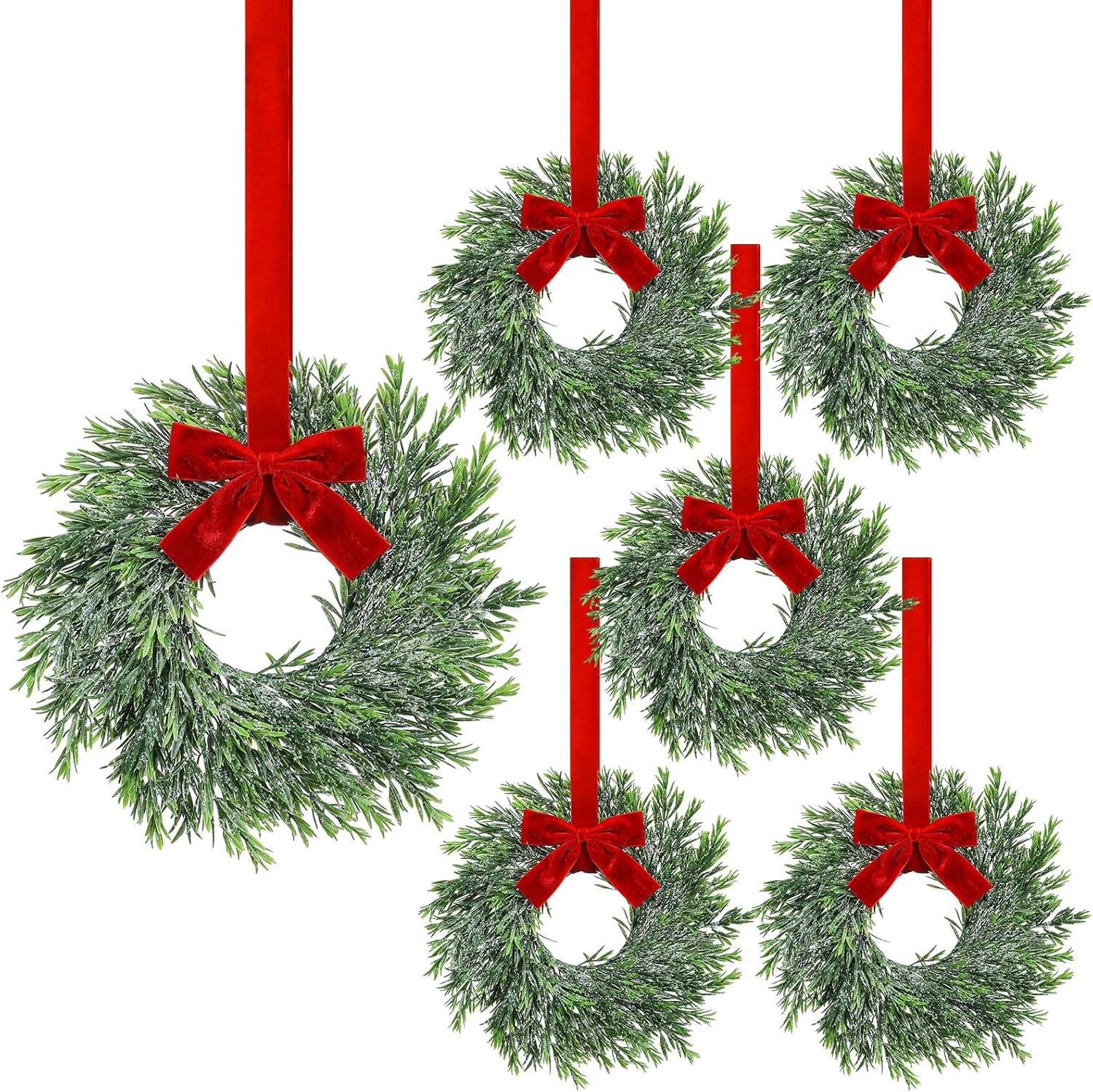 Canlierr 12 Pcs 15'' Mini Christmas Cabinet Wreaths Kitchen Decor Small