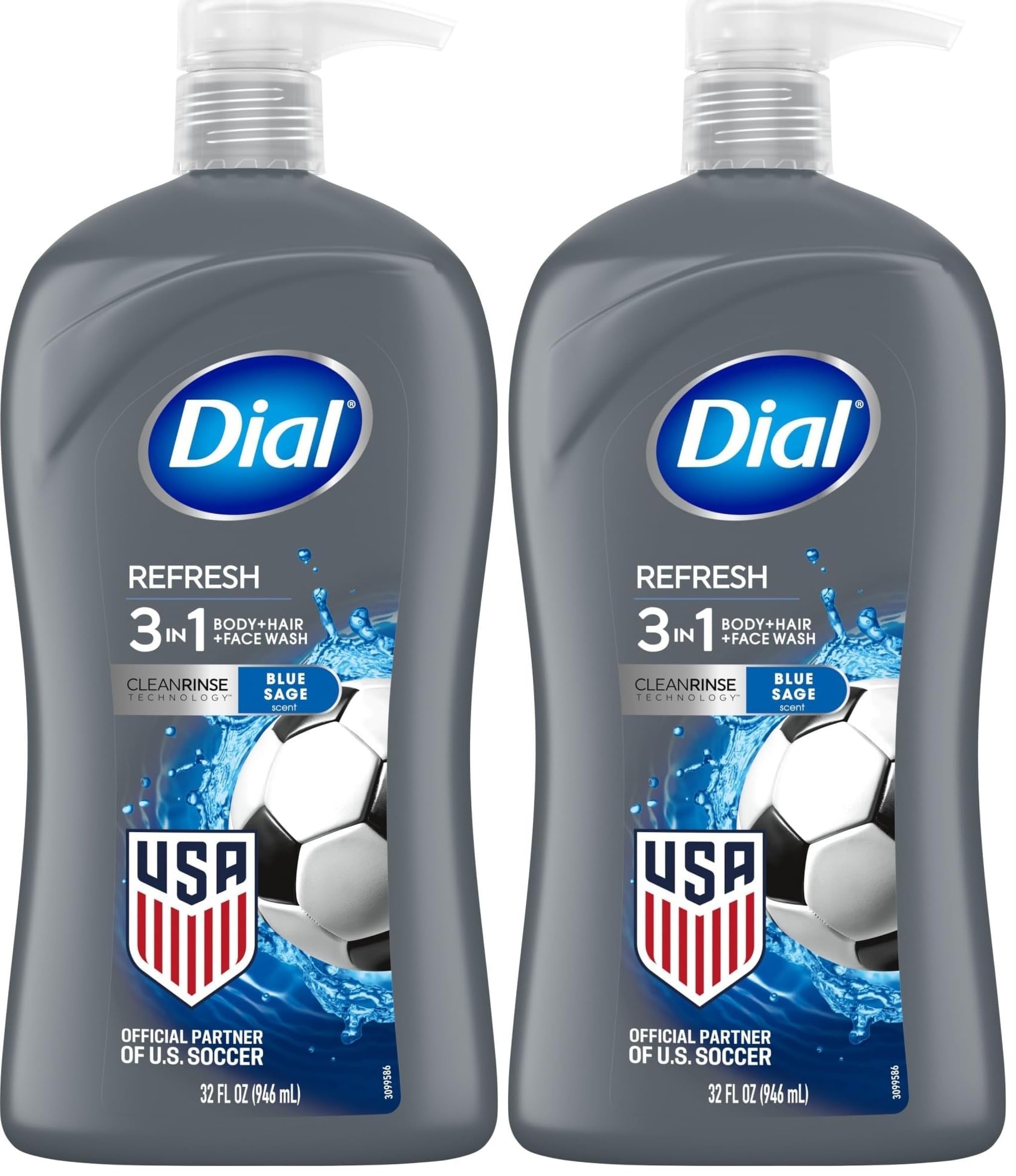 Dial Hydro Fresh / 32 Fl Oz (Pack of 2) / Negro Body Washes