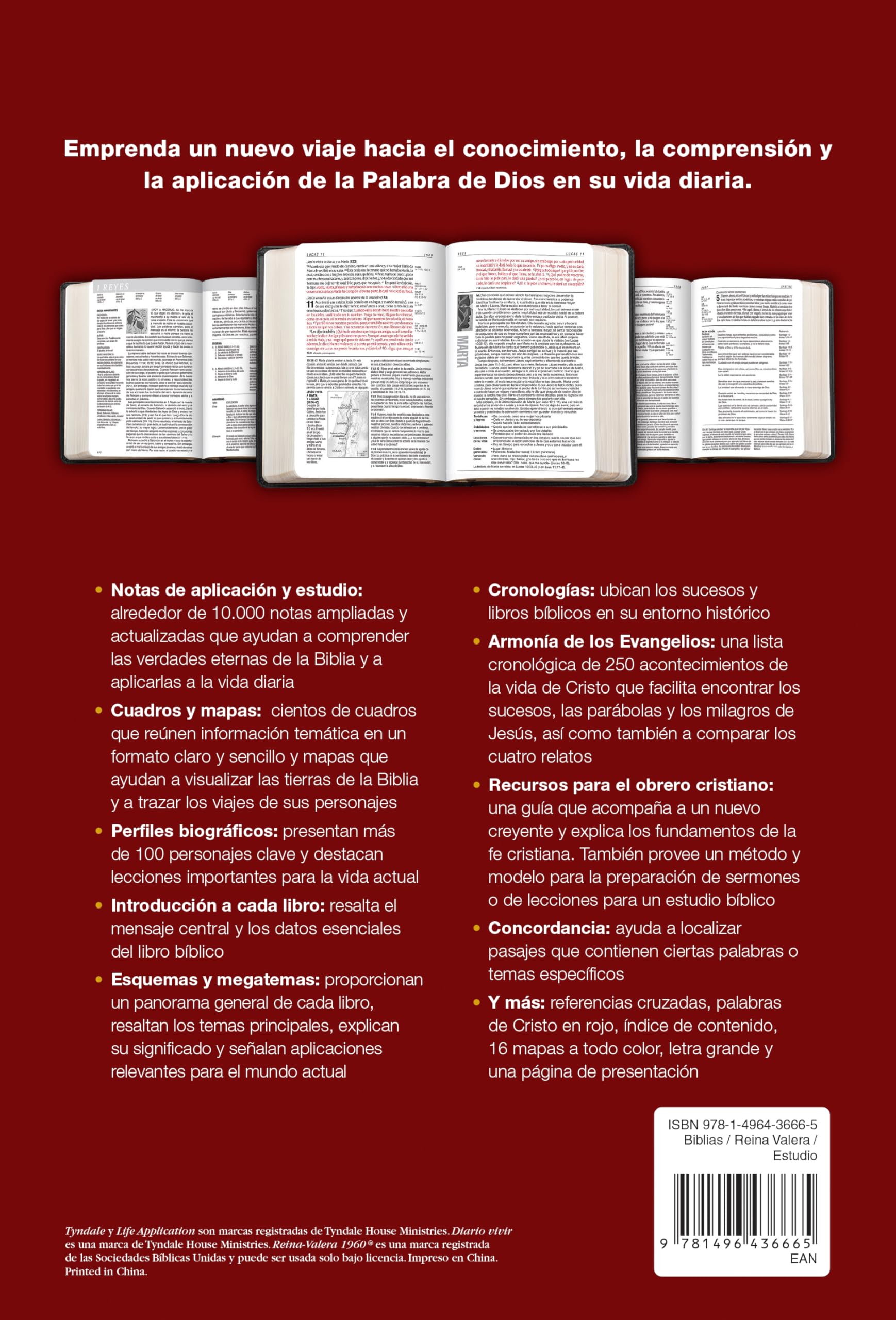 Biblia de Estudio del Diario Vivir Rvr60, Letra Grande (Letra Roja, Tapa Dura): Reina-Valera 1960, tapa dura