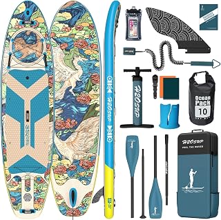 Stand Up Paddling Board-15 cm Dick Aufblasbares SUP Board,mit Rucksack,Haltbares Paddle Board Zubehör