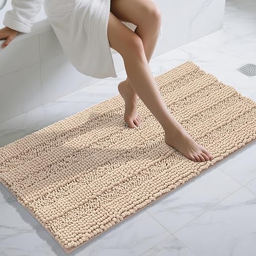 Miniatura 61 de Yimobra Alfombras lavables para baño, alfombra de baño de chenilla súper suave y absorbente para piso y alfombra, alfombra antideslizante de secado