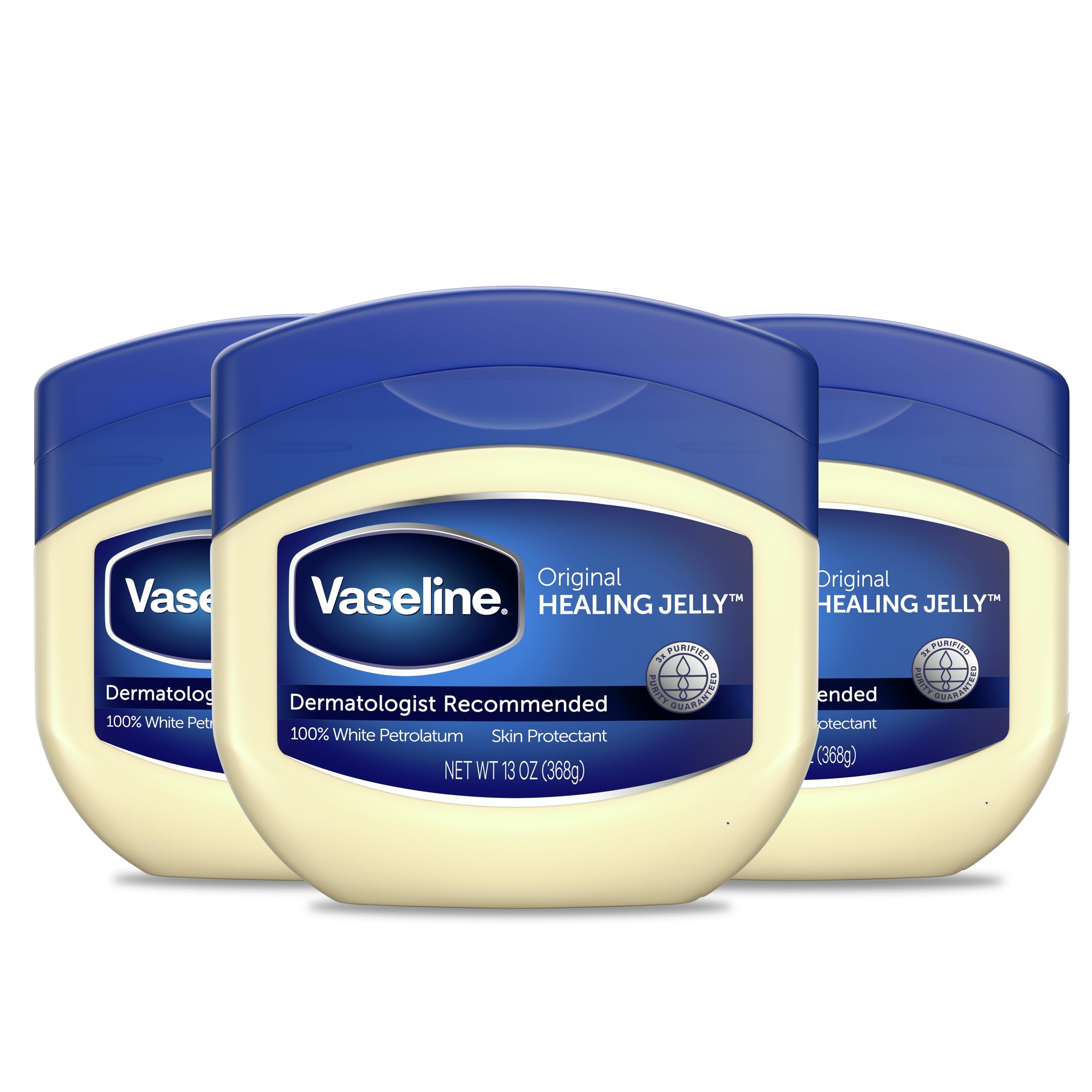 Vaseline Petroleum Jelly Original 3 Count Provides Dry Skin Relief And Protects Minor Cuts Dermatologist Recommended And Locks In Moisture 13ozVaseline Petroleum Jelly Original 3 Count Provides…