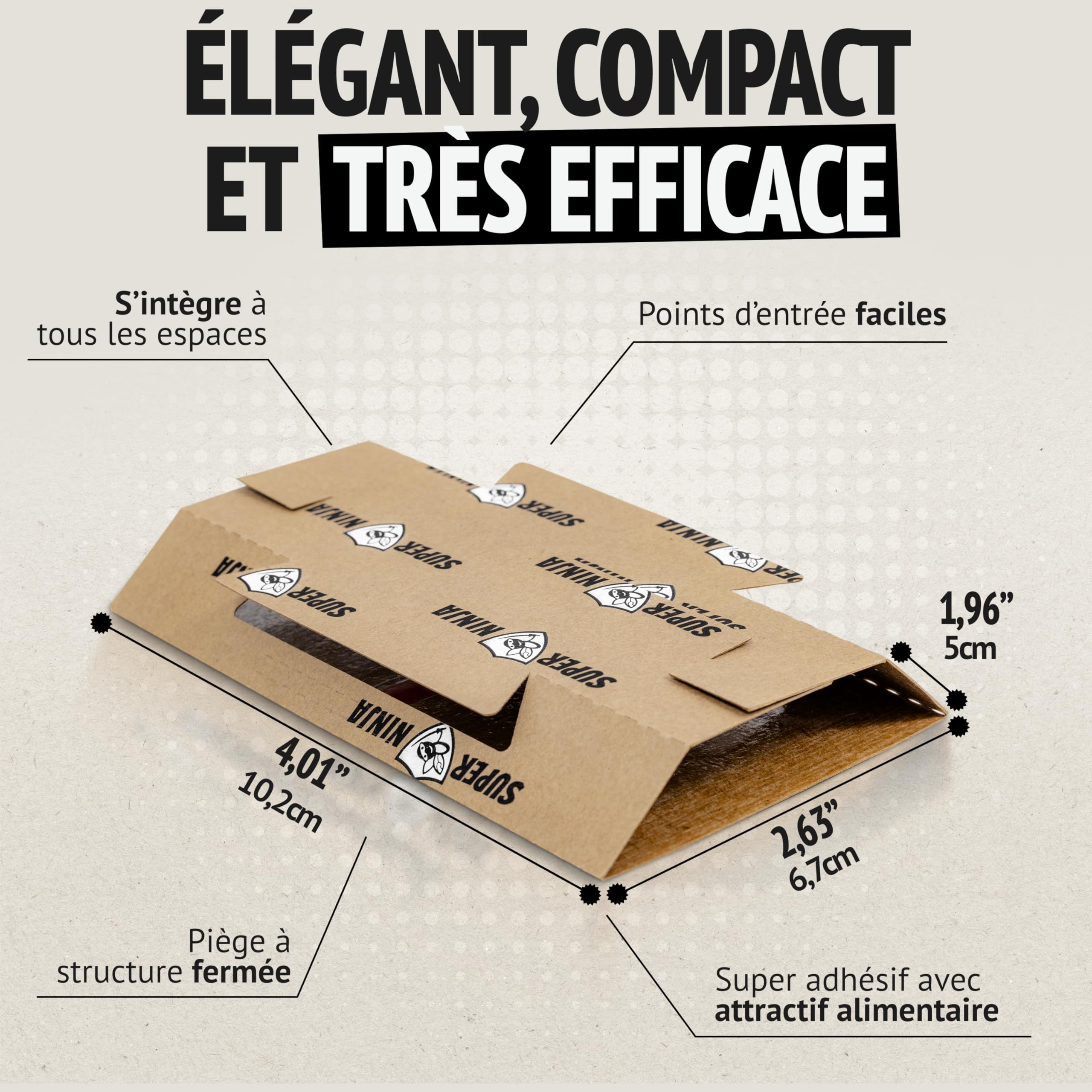 Pièges Cafards Super Ninja 12 Pièges Collants Anti Cafard Non Toxique