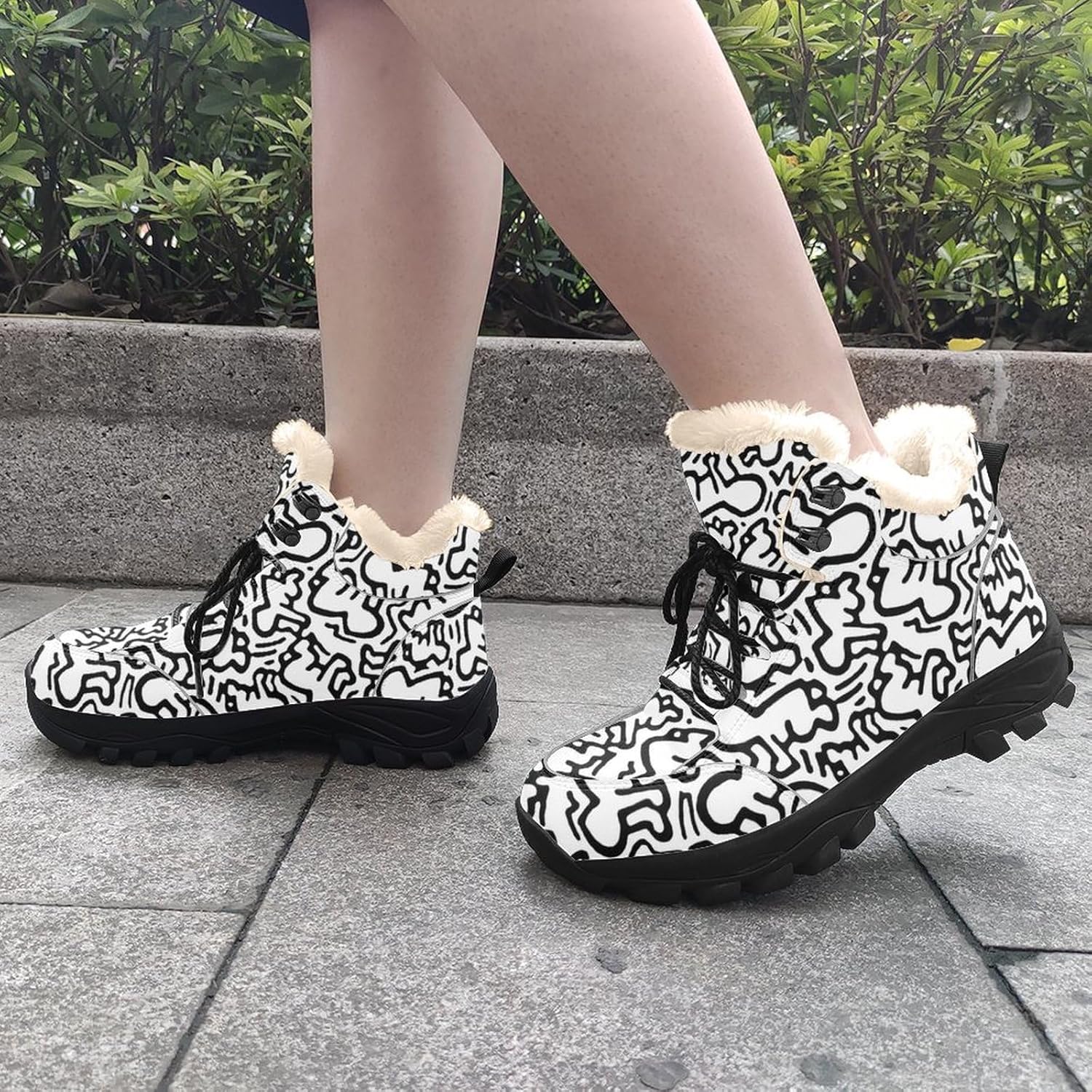 DKIMCT] キース ヘリング 登山シューズ 登山靴 アウトドア靴 冬靴 裏