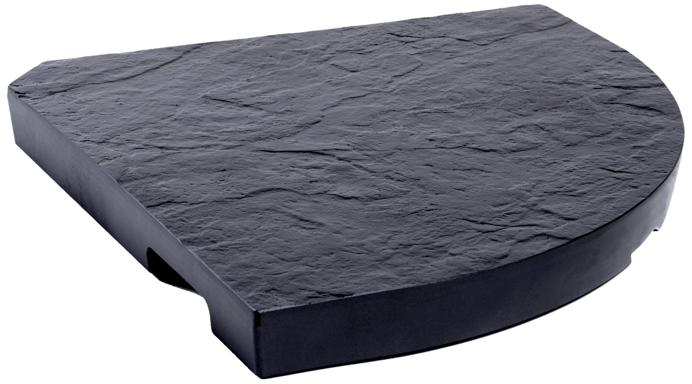 EDA - Lest Béton 18 kg - pour Mât Déporté de Parasol - Décor Naturel Pierre - avec Poignées de Préhension - Gris Anthracite