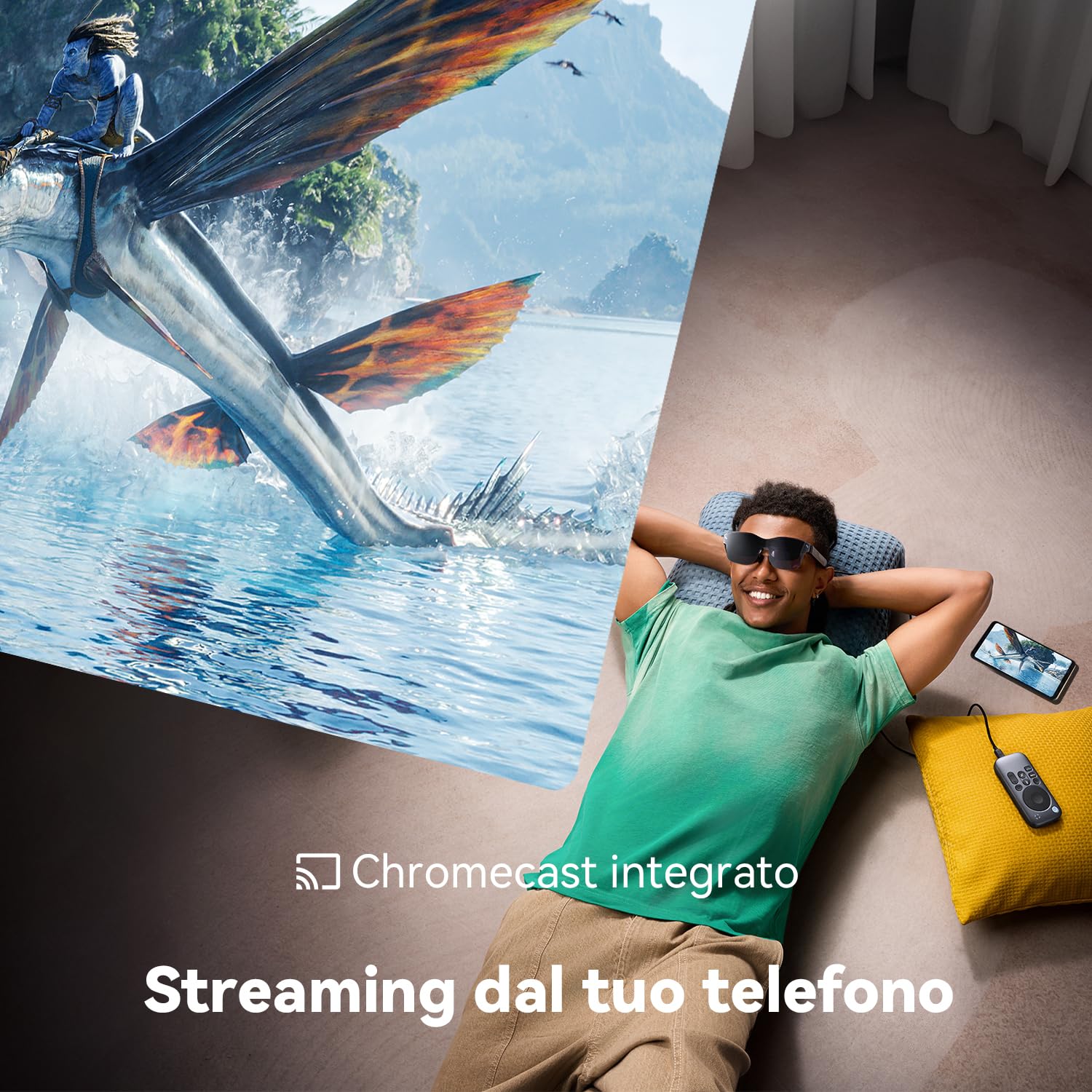 RayNeo Pocket TV – Dispositivo GTV Portátil Certificado (No para Netflix), Compatible con Gafas AR/XR Air 3s/Air 2s/Air 2, Smart TV Portátil con Wi-Fi y Múltiples Series de TV/Películas