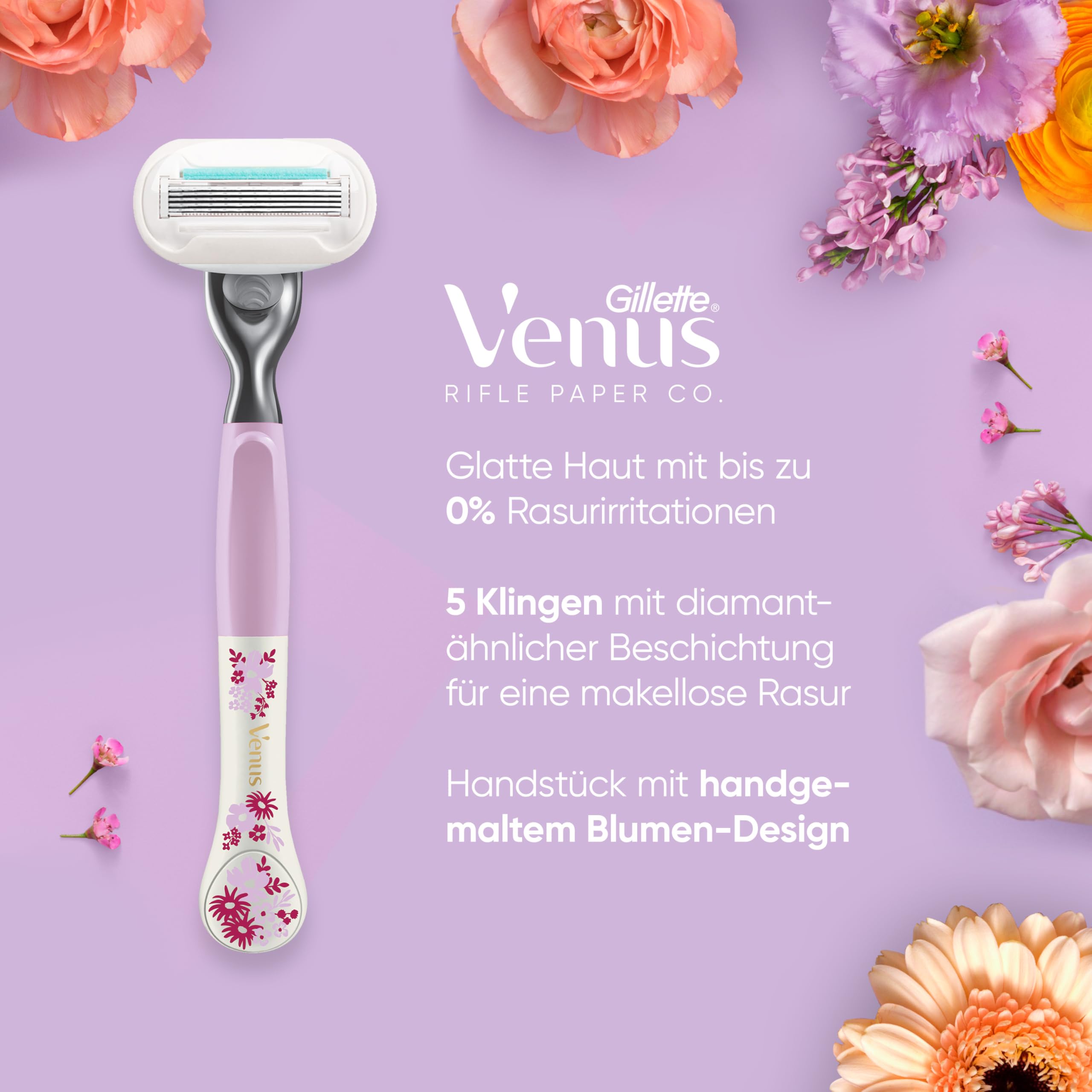 Gillette Venus, Rifle Paper Co. + Venus Deluxe Smooth Sensitive Rasierklingen x5