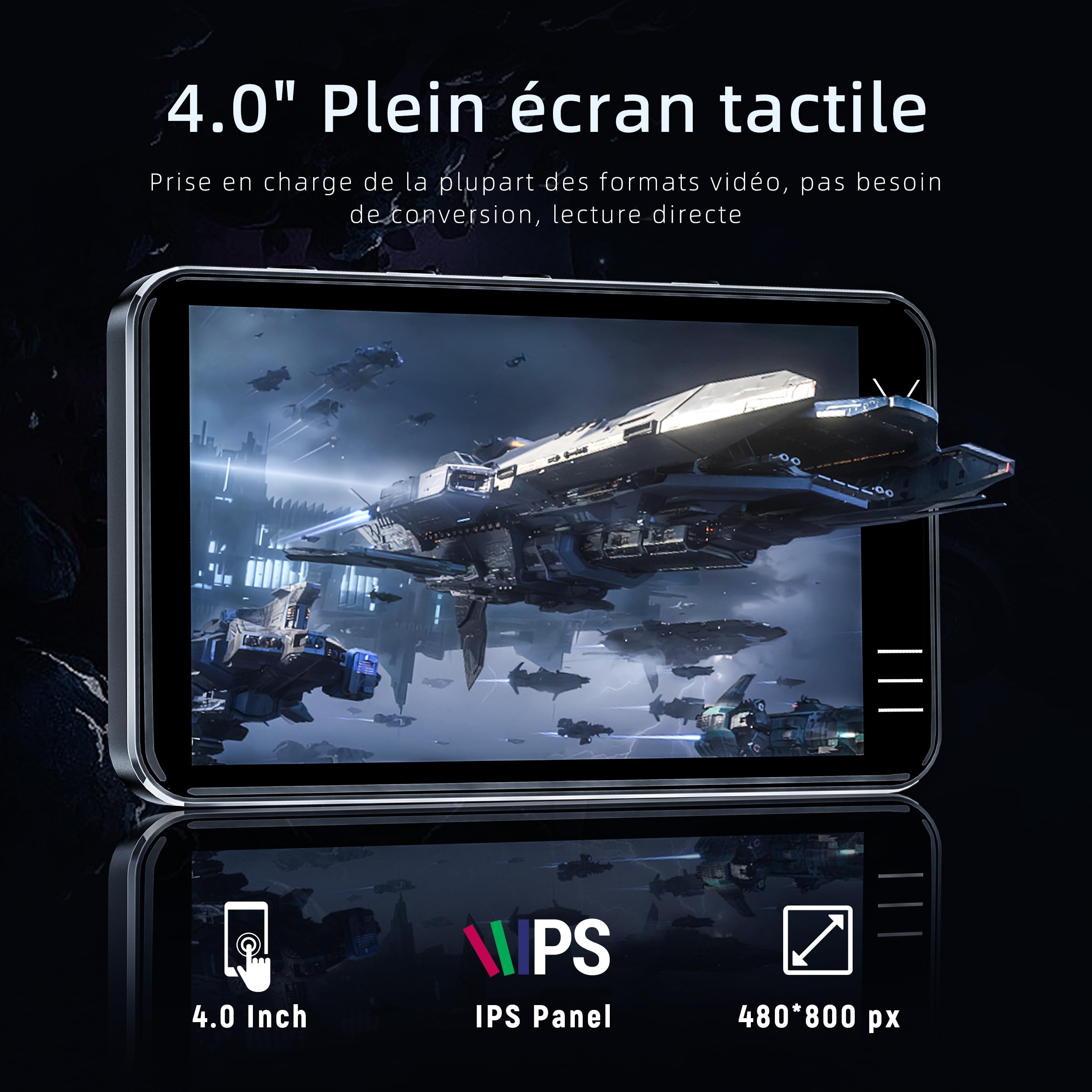 HIFI WALKER G7 Baladeur MP3/MP4 Android 13 avec Bluetooth et WiFi, 144 Go de Stockage, écran Tactile HD 4", Haut-Parleur, BL