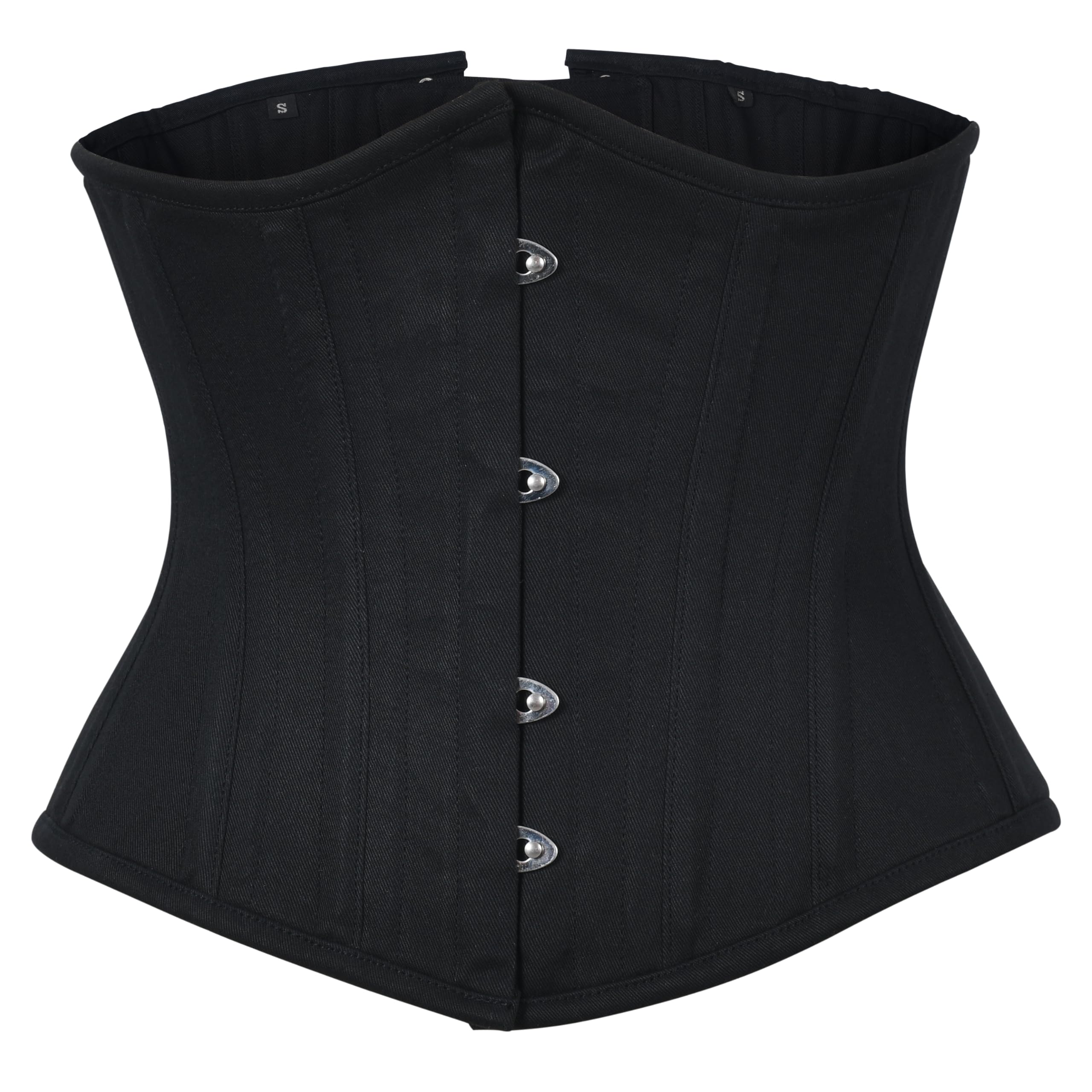 BIDMOOR Underbust Corset 2 Layer Steel Boned Corset Heavy Duty Waist Trainer Hourglass Body Shaper