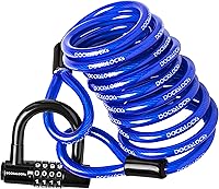 Vista 1 de DocksLocks Juego de candado de cable de seguridad (5 pies a 25 pies de longitud) – Resistente a la intemperie, extremos en bucle, en espiral