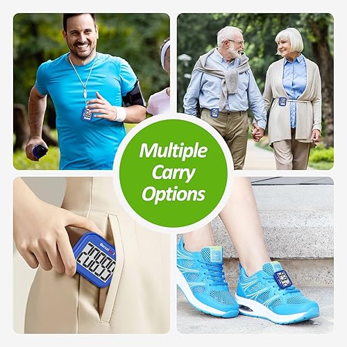 Miniatura 6 de Podómetro 3D para caminar, contador de pasos simple para caminar con clip extraíble y cordón, podómetros precisos para pasos, rastreador de pasos