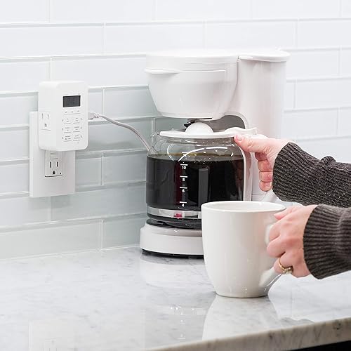 Miniatura 7 de UltraPro Daysmart 46213 - Temporizador digital enchufable de 7 días para interiores, ajustes personalizados, preajustescuenta regresiva, 2 tomas de