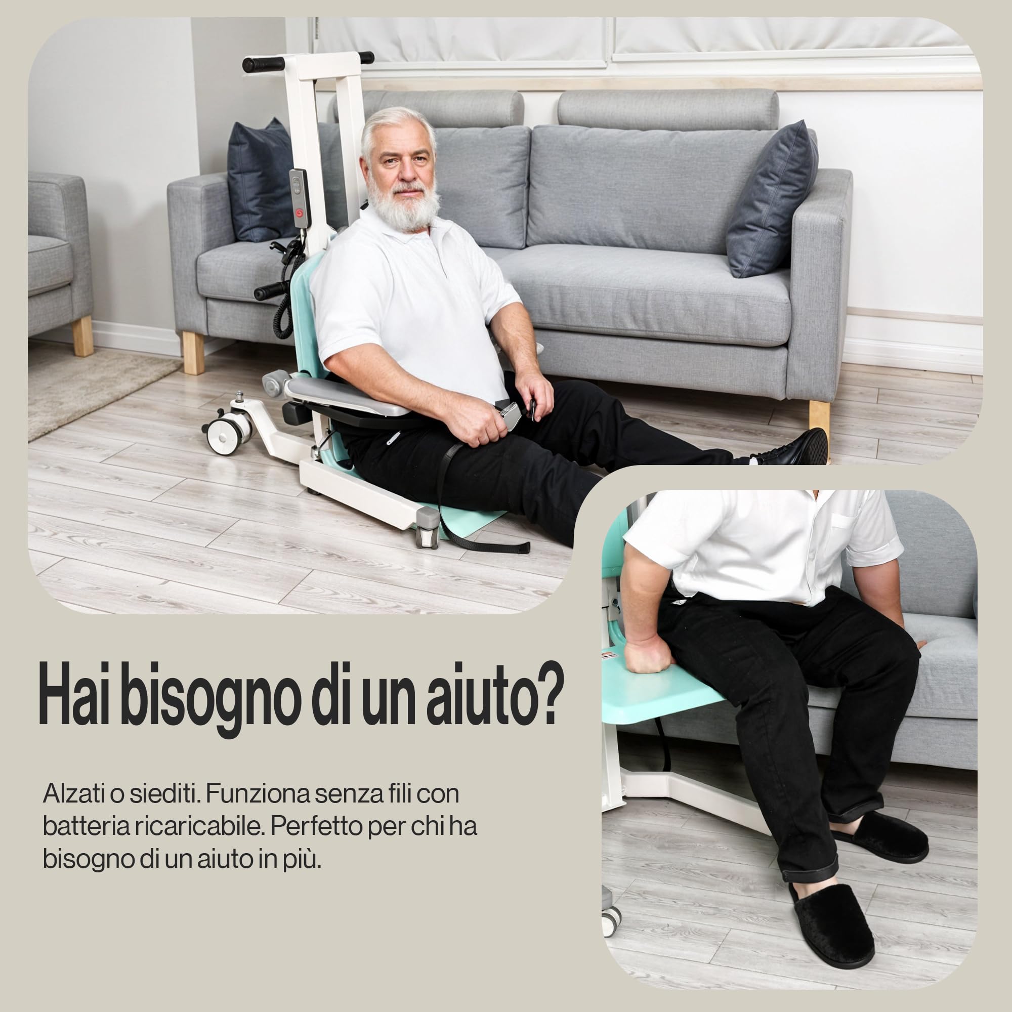 SuperHandy GoRise Sollevatore Elettrico da Terra a In piedi – Capacità di 227 kg, Assistenza al Sollevarsi, Portatile, Regolabile, Ergonomico, Facile da Riporre, Brevetto in Attesa (TX)