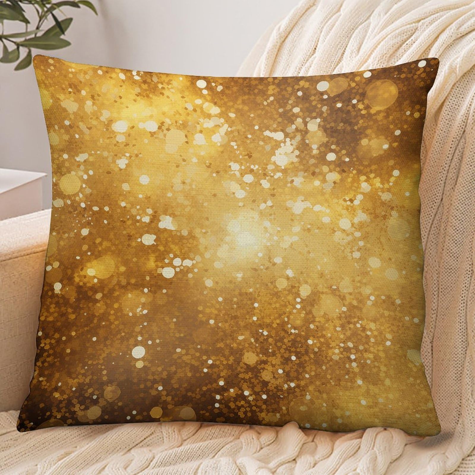 Fekiloot Style Gold Glitter Pattern Pillowcase Pillow Sham Pillow Case