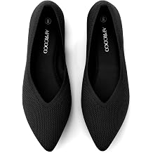 AprCoco Womens Ballet Pointed Toe Knit Flats Lightweight Washable Slip On Flats Shoes for Women Comfort Work Dressy