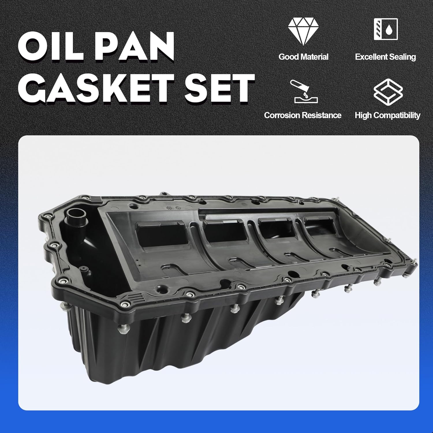 53022343AL Engine Oil Pan Set Fit For Jeep Grand Cherokee Dodge Durango 5.7L V8 2011-2015 53022343AG