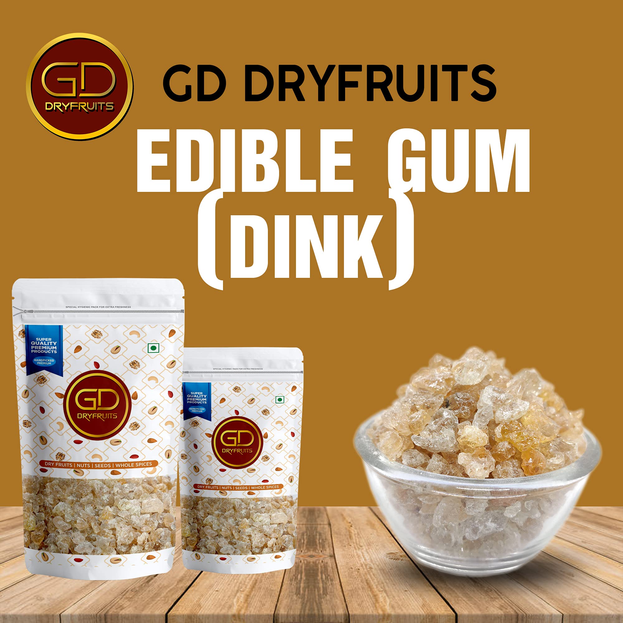 GD DRYFRUIT Gum|Babool Gond For Ladoo|Kikar,Dink,Gum Arabic Food Grade,Pure&Fresh 900 Gm 1
