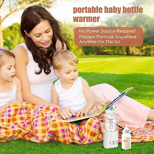 Miniatura 7 de Calentador de biberones portátil, calentador de biberones inalámbrico recargable de 15000 mAh, calentador de biberones para leche materna,