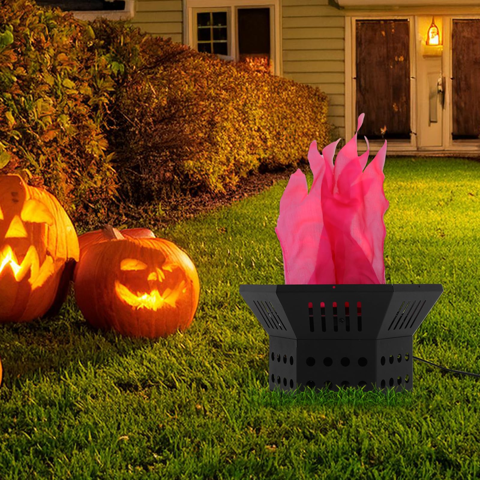 4000 RPM Flame Fire Light Machine 2 LED 3D Artificial Fake Flames Lamp Electric Fake Campfire Lamp Stage Atmosphere Effect Fake Fire Flame for Christmas Halloween Party Decoration