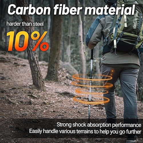 Miniatura 4 de Bastones de senderismo plegables Bastones de senderismo con sistema de bloqueo rápido ligero para senderismo, camping