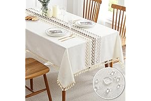 QIANQUHUI Embroidered Rectangle Dining Tablecloths